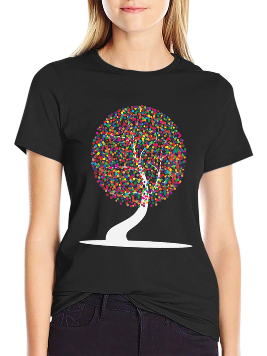 Colorful Tree Graphic Tee - Artistic Design