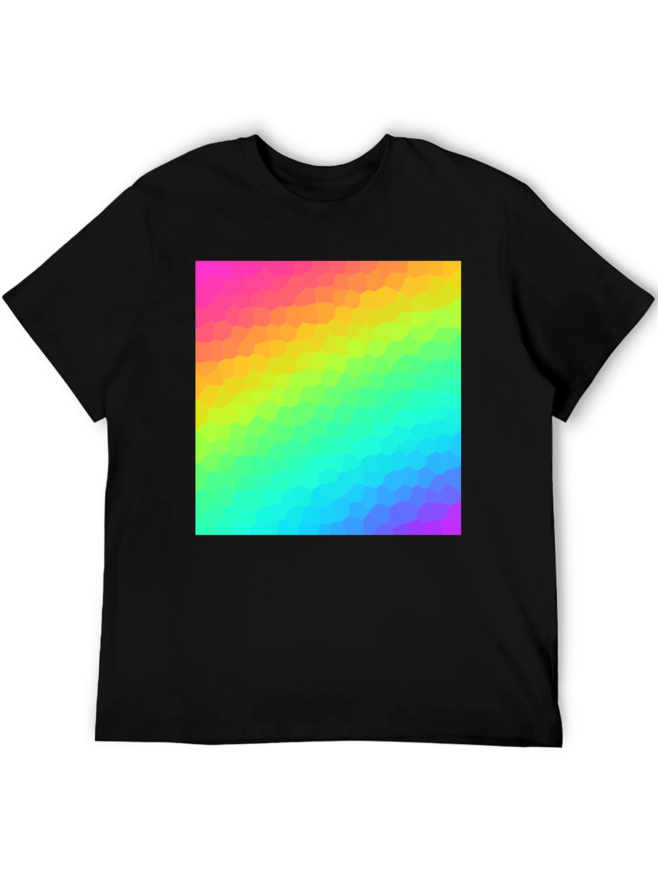 Prismatic Pixel Tee - Vibrant Graphic Print