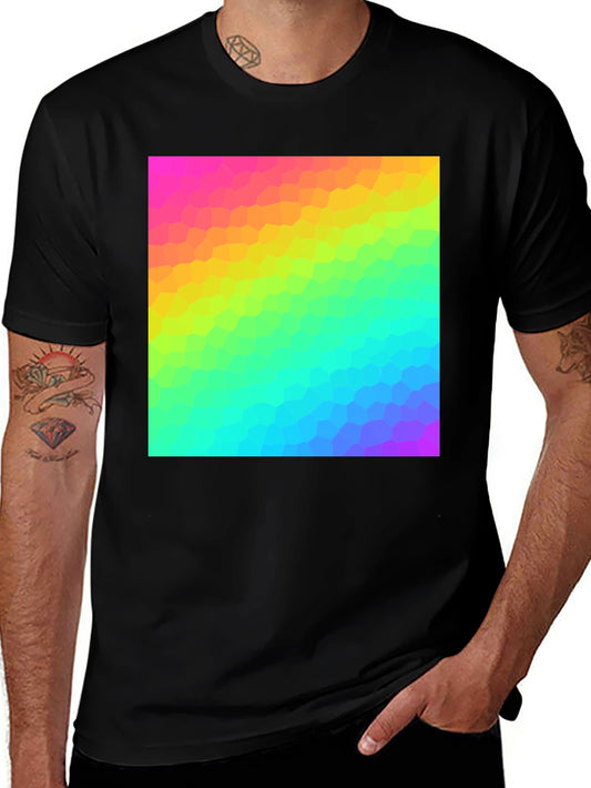 Prismatic Pixel Tee - Vibrant Graphic Print