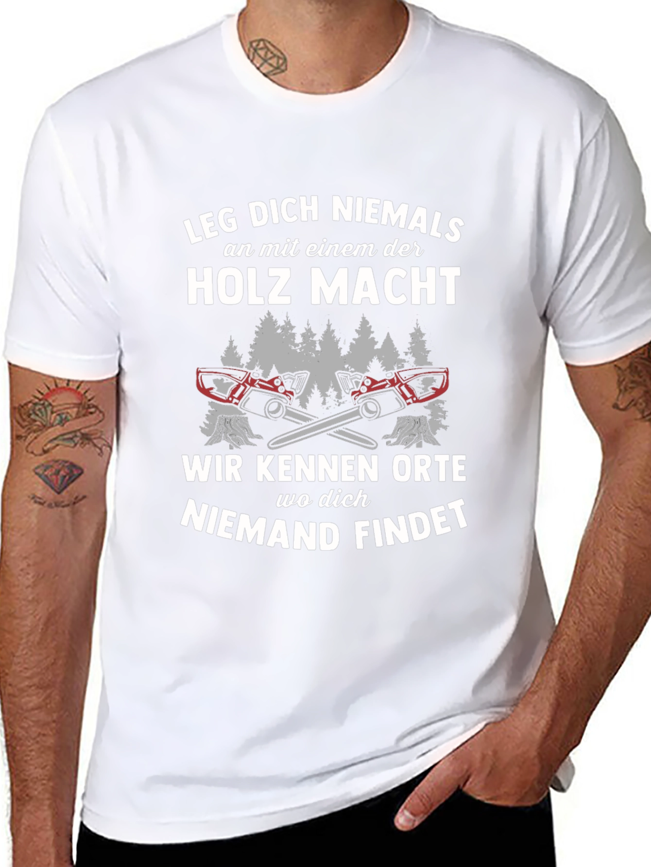 Funny German Lumberjack T-Shirt - Holz Macht