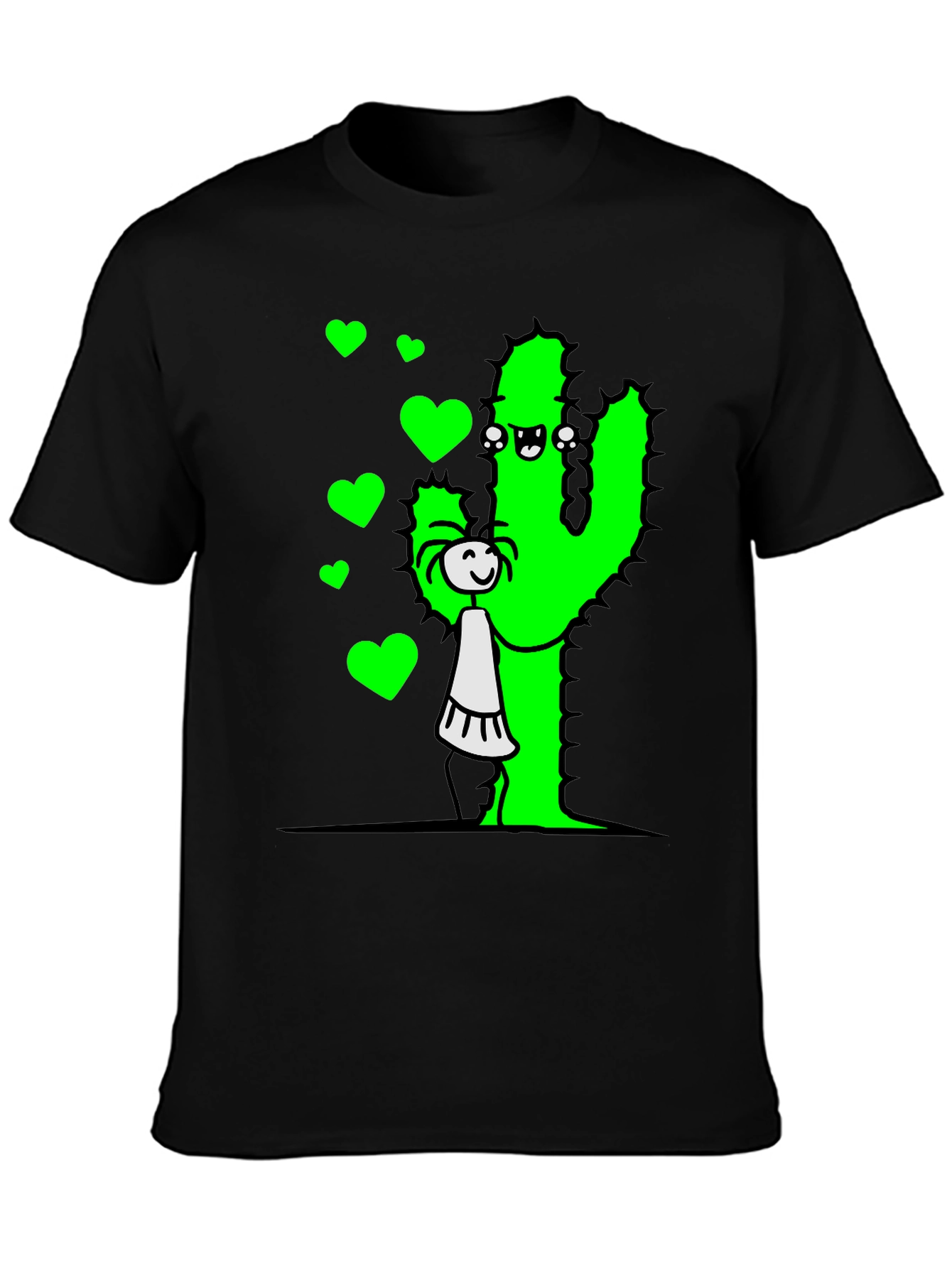 Cactus Love Graphic Tee - Black