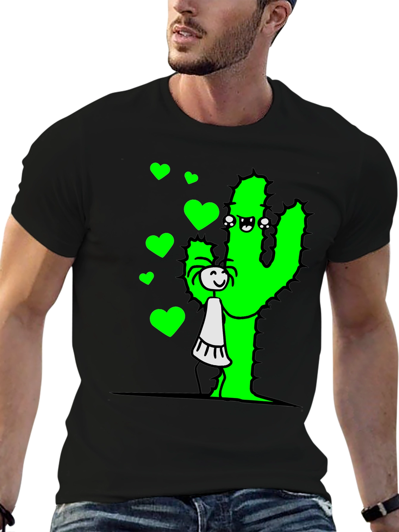 Cactus Love Graphic Tee - Black