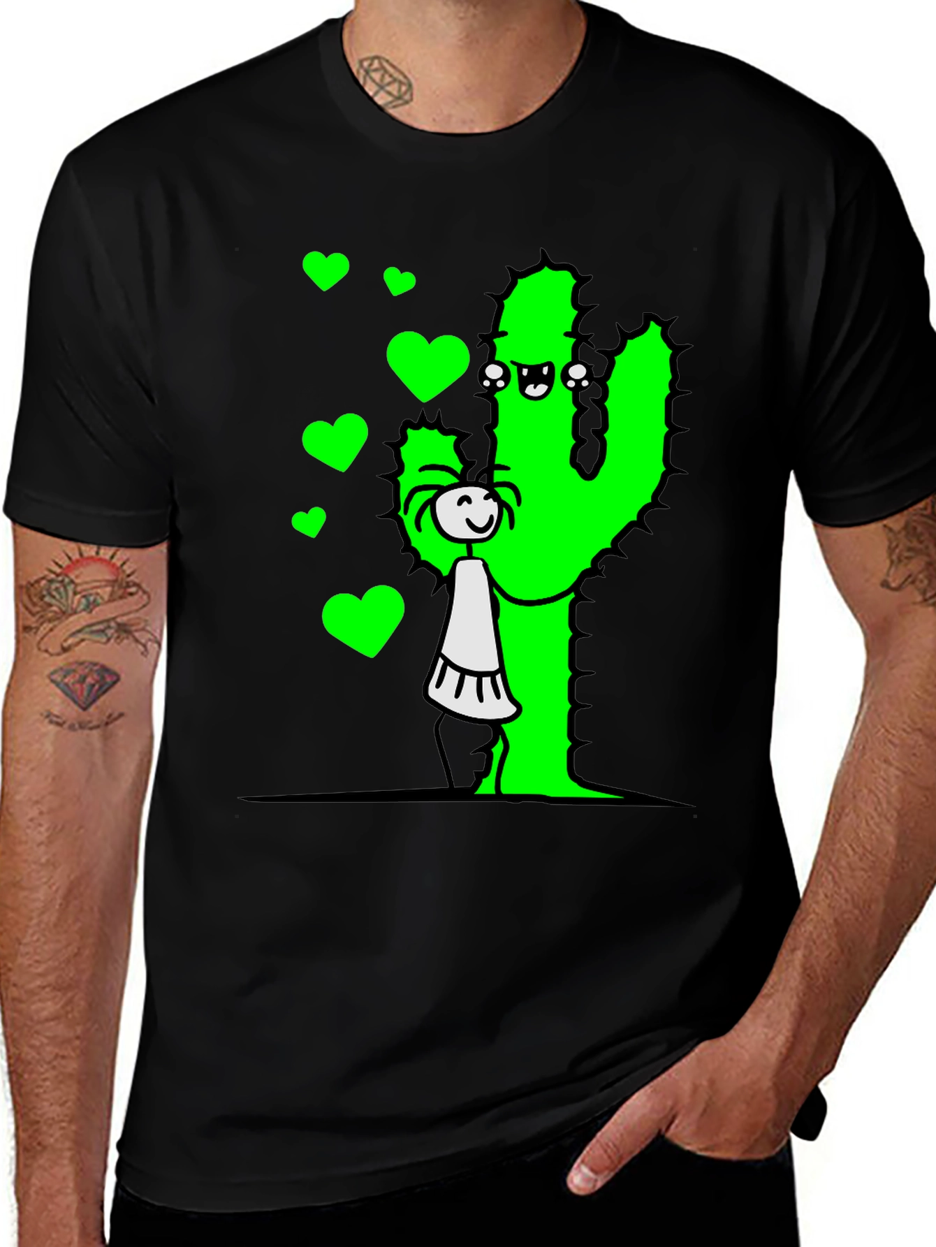 Cactus Love Graphic Tee - Black