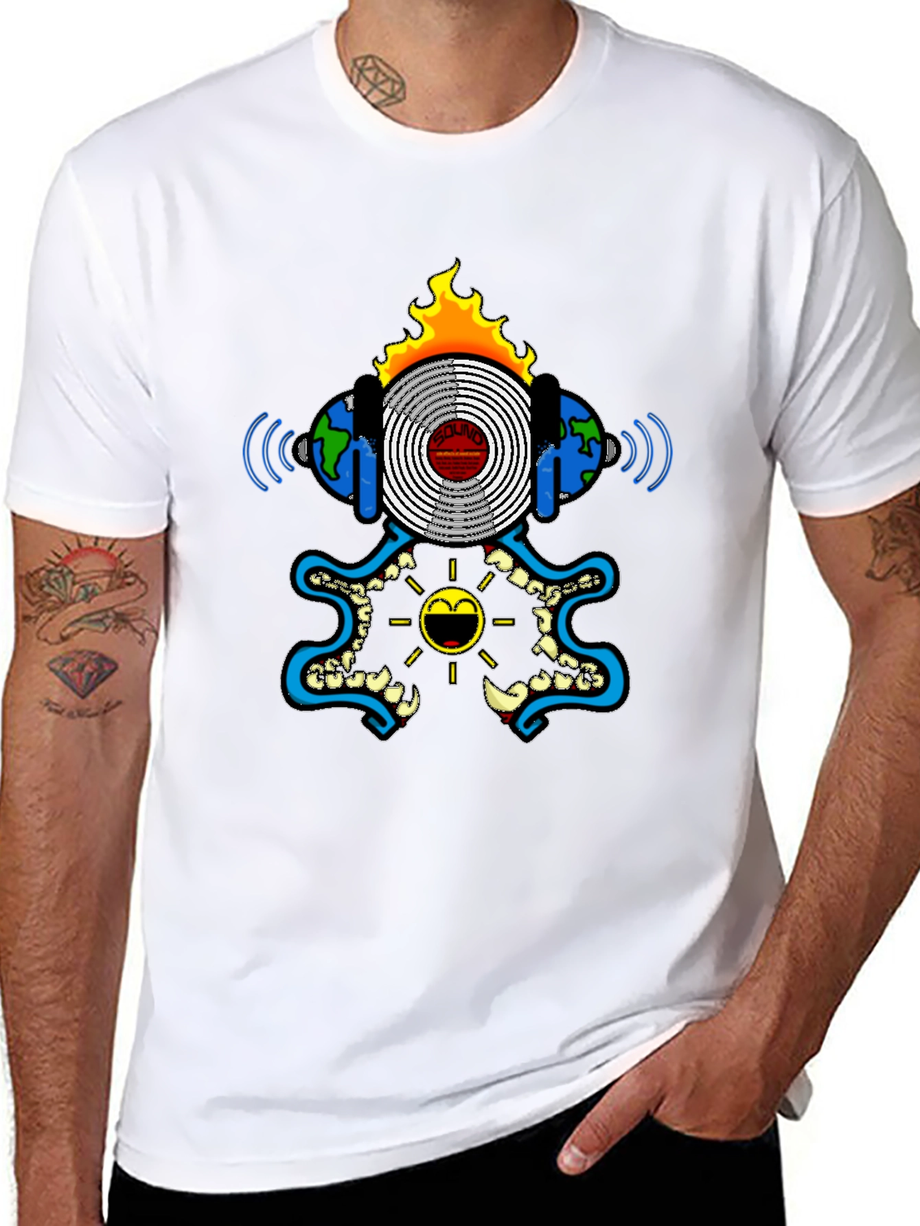 Black Graphic Tee - Soundwave Design