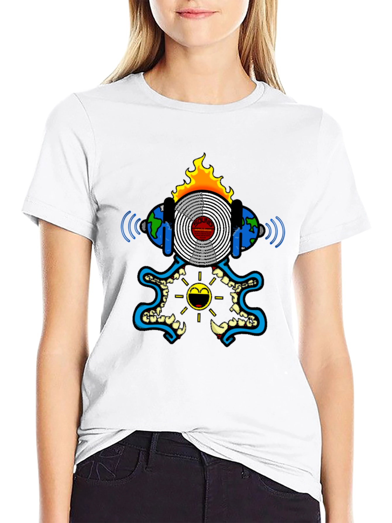 Black Graphic Tee - Soundwave Design