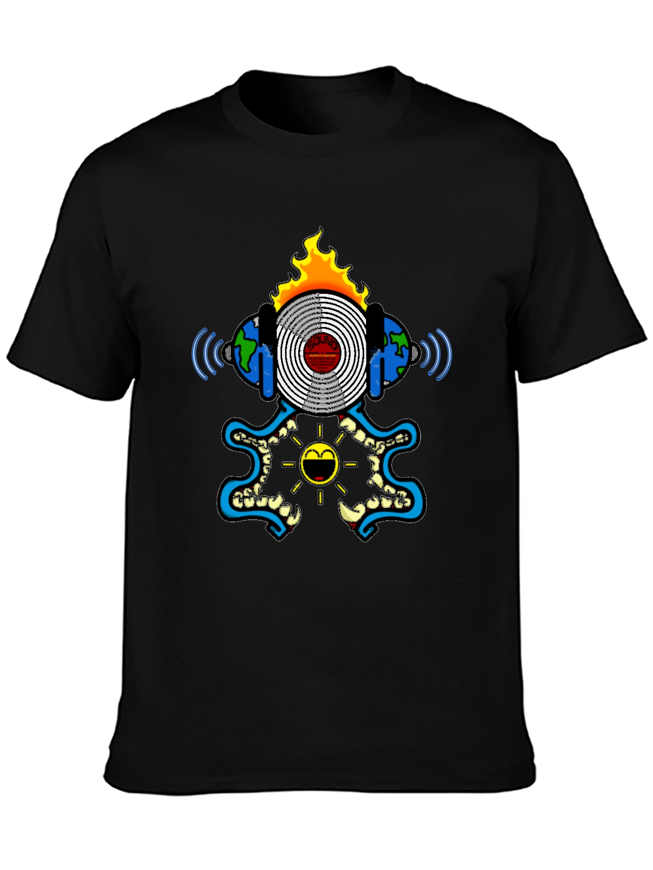 Black Graphic Tee - Soundwave Design