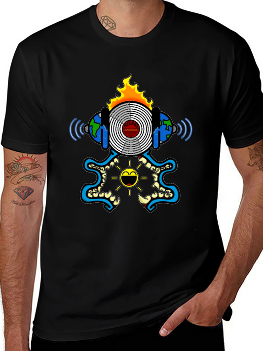 Black Graphic Tee - Soundwave Design