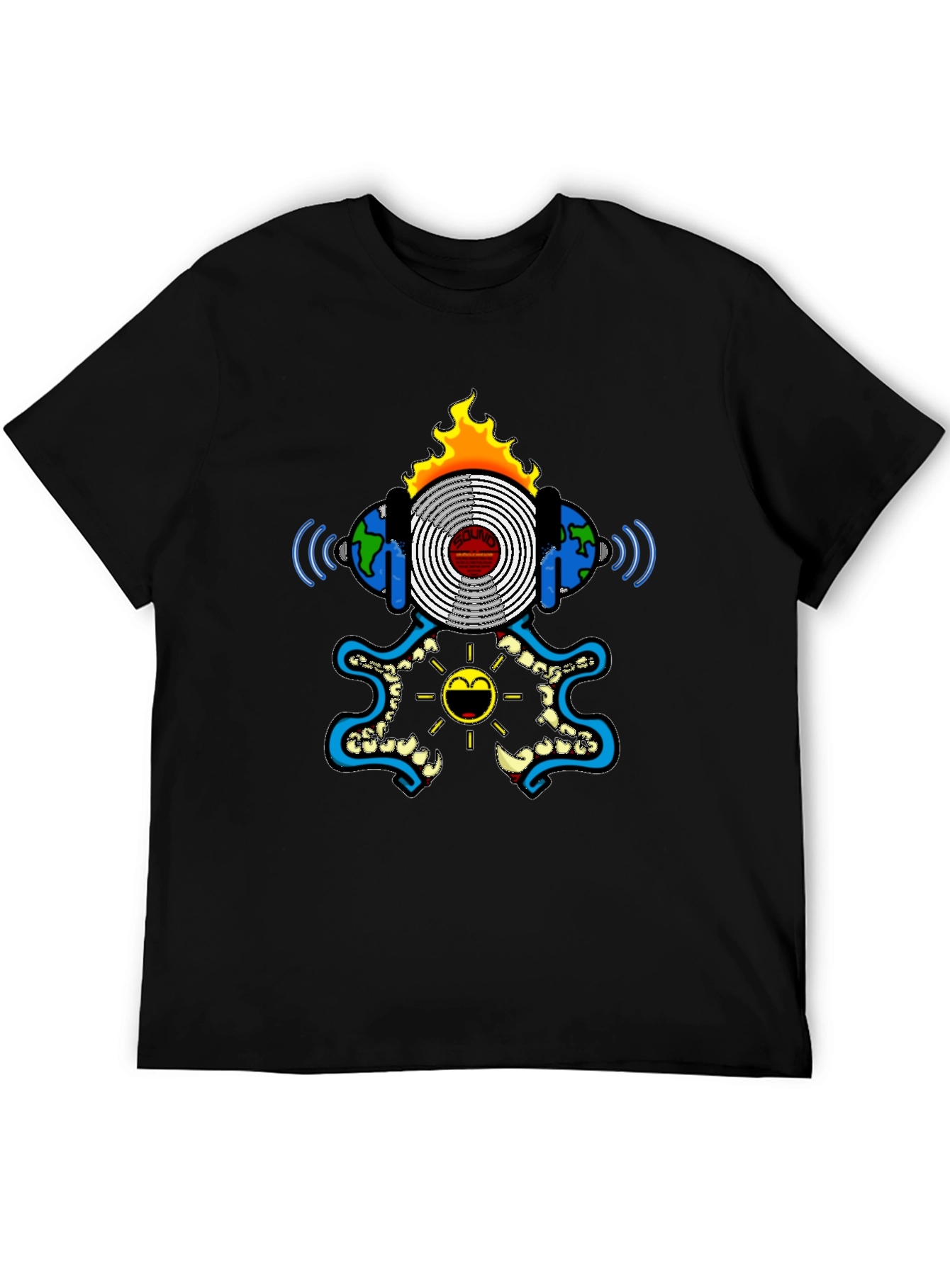 Black Graphic Tee - Soundwave Design