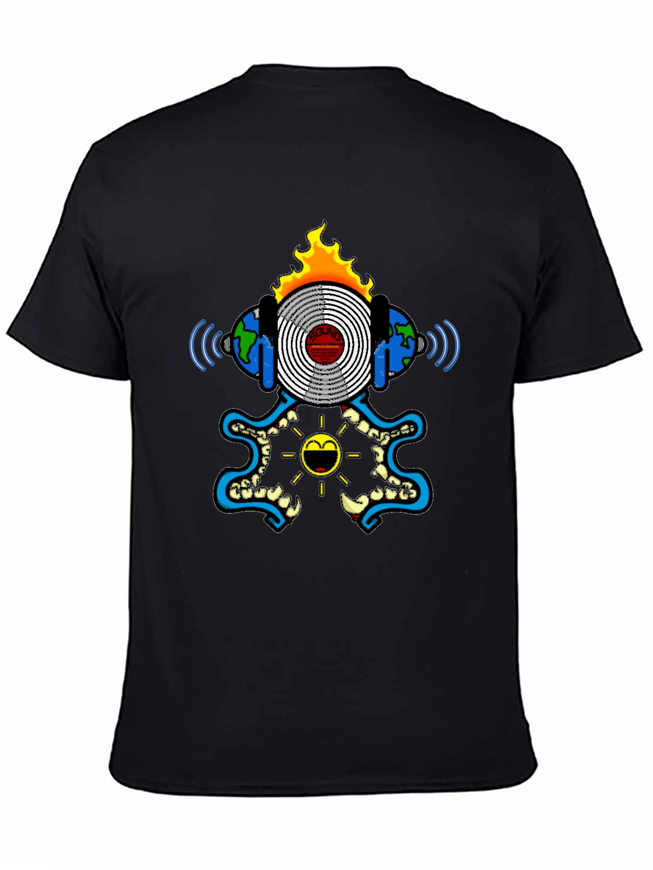 Black Graphic Tee - Soundwave Design