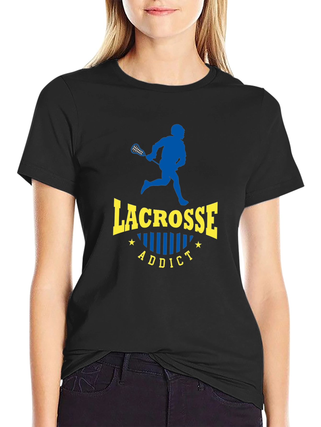 Lacrosse Addict Black T-Shirt