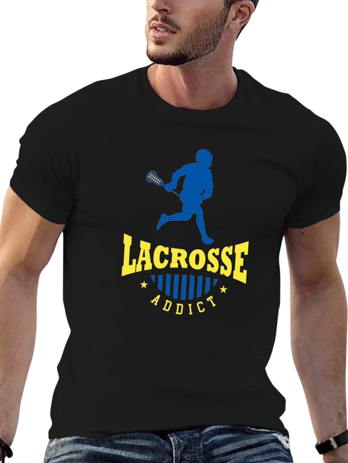 Lacrosse Addict Black T-Shirt