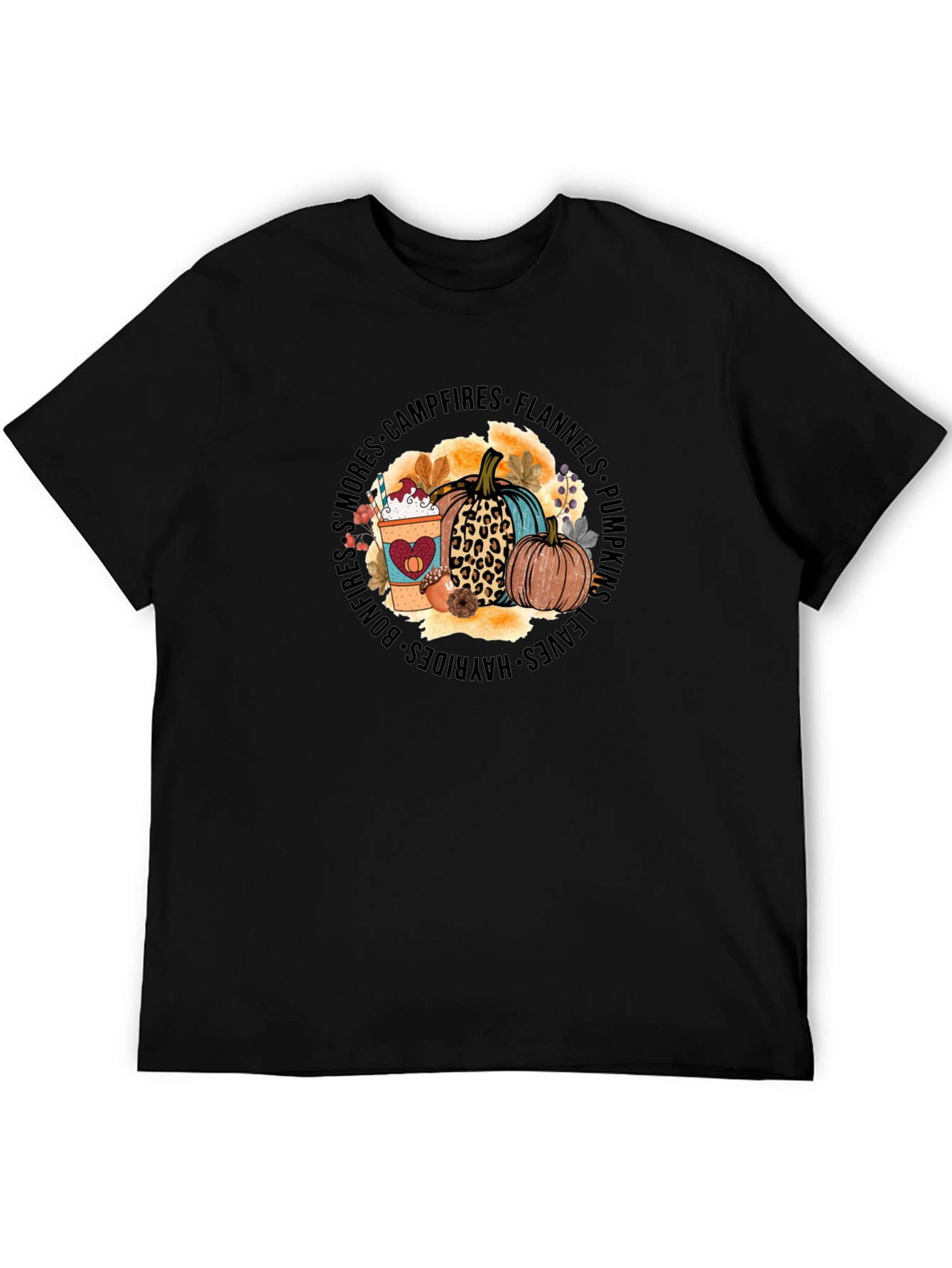 Fall Vibes T-Shirt - Pumpkins Coffee Bonfires