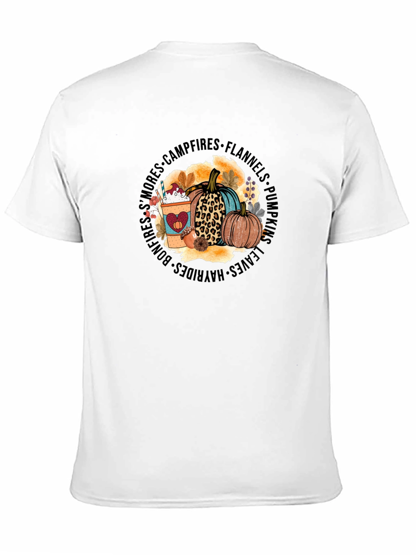 Fall Vibes T-Shirt - Pumpkins Coffee Bonfires