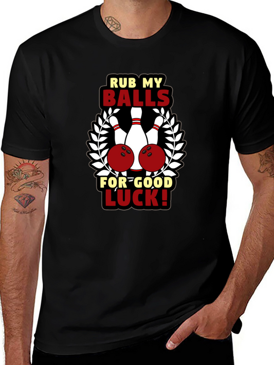 Rub My Balls T-Shirt - Funny Bowling Graphic Tee