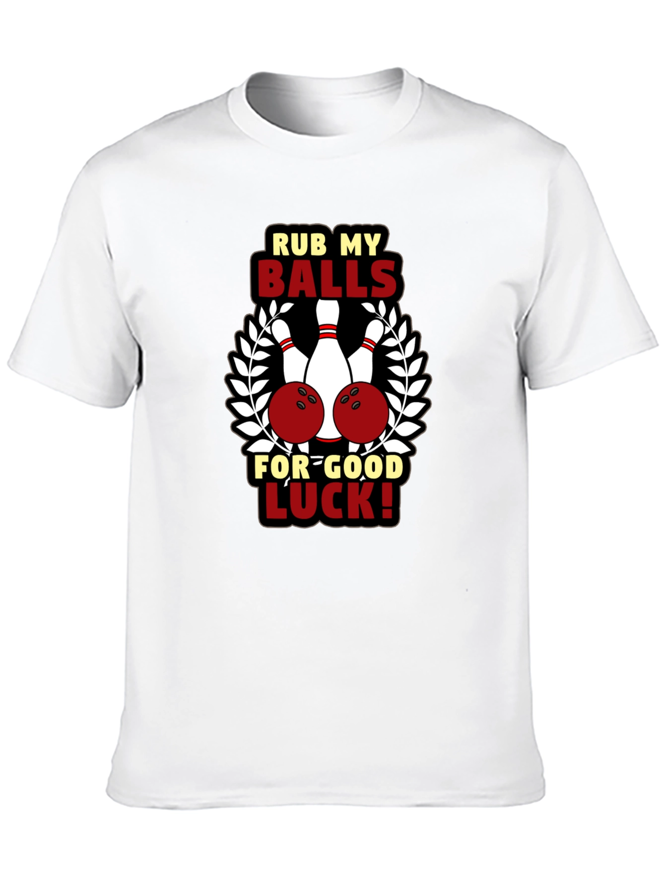 Rub My Balls T-Shirt - Funny Bowling Graphic Tee