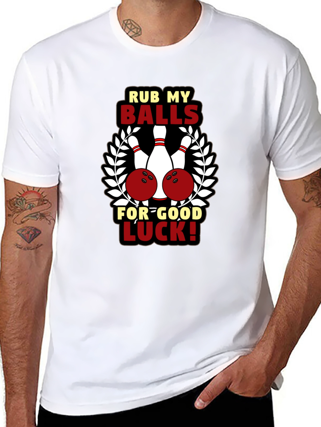 Rub My Balls T-Shirt - Funny Bowling Graphic Tee