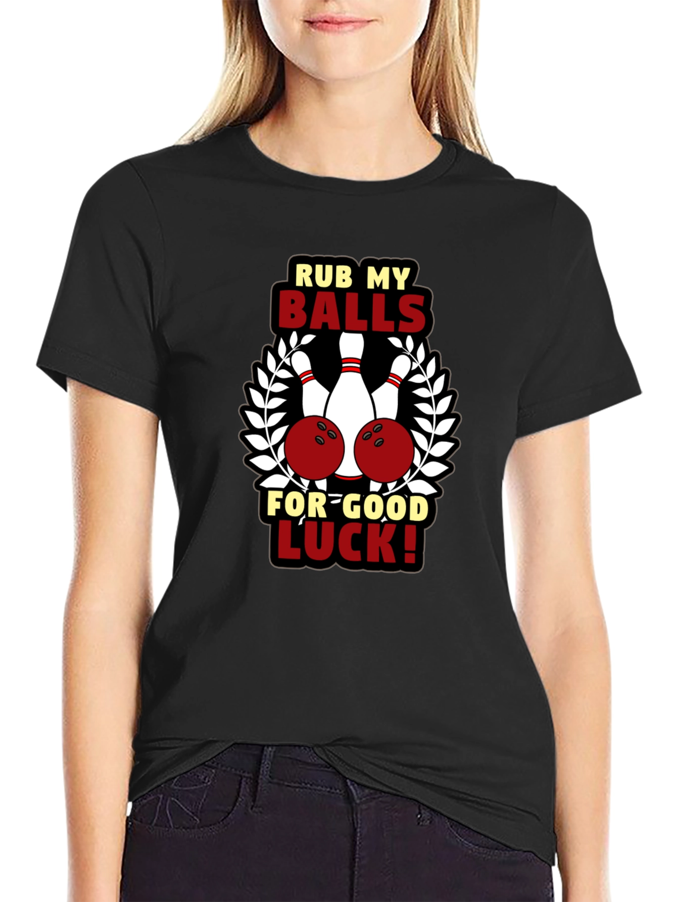 Rub My Balls T-Shirt - Funny Bowling Graphic Tee