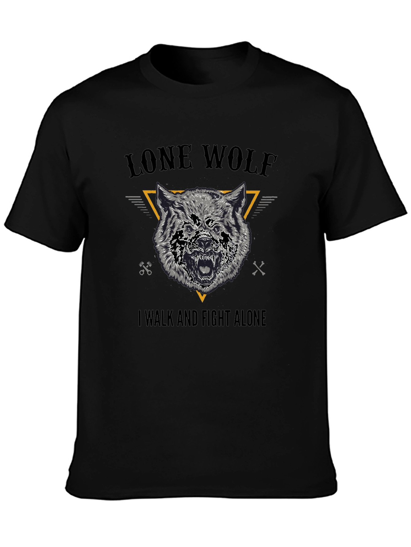 Lone Wolf Graphic Tee - Black Cotton T-Shirt