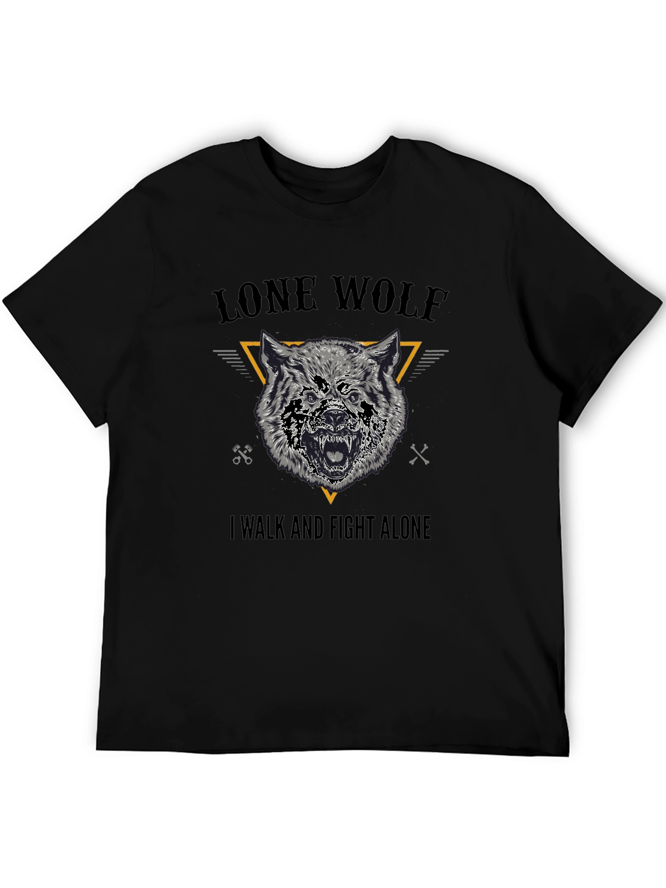Lone Wolf Graphic Tee - Black Cotton T-Shirt