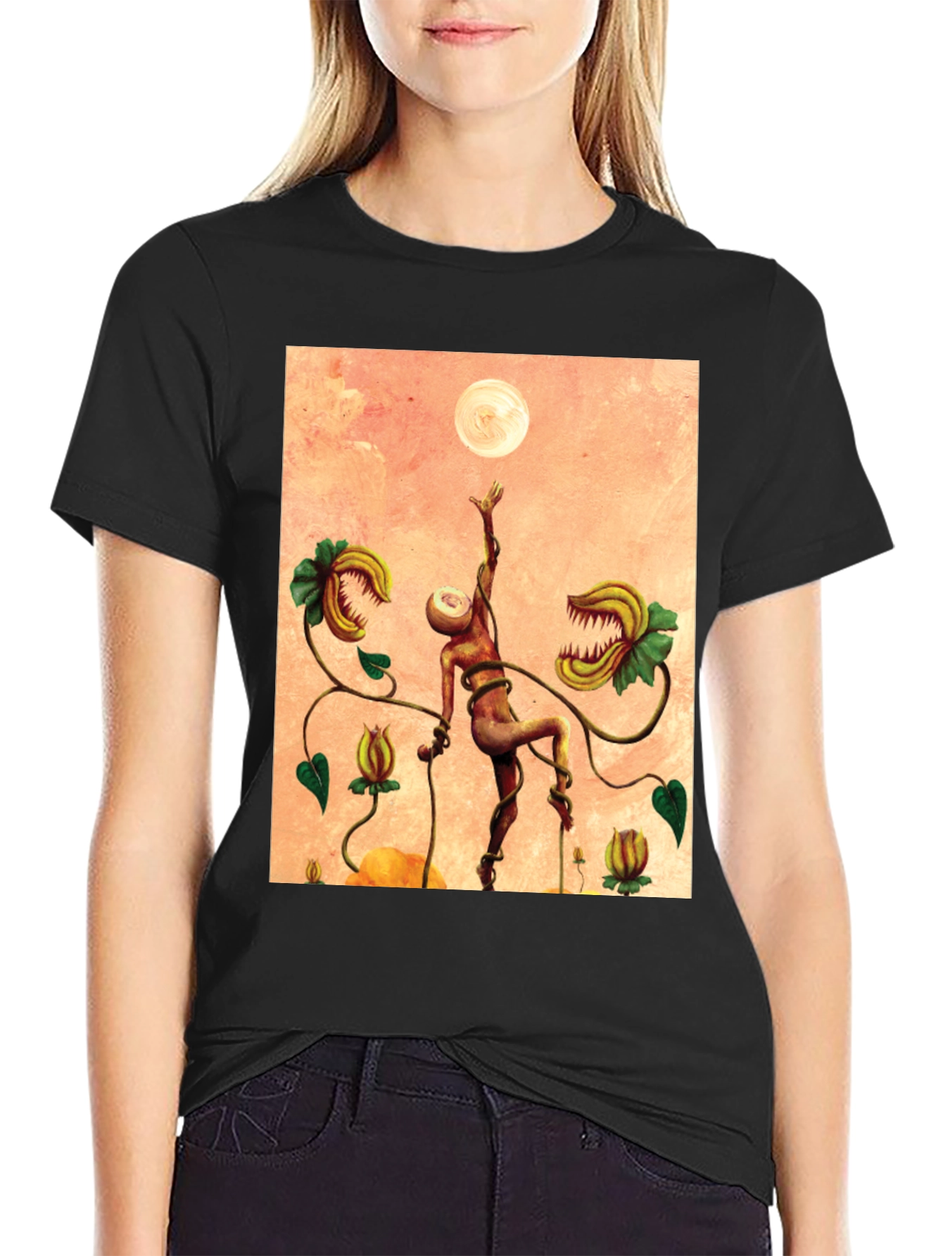 Surreal Venus Flytrap Graphic Tee - Unique Art Shirt