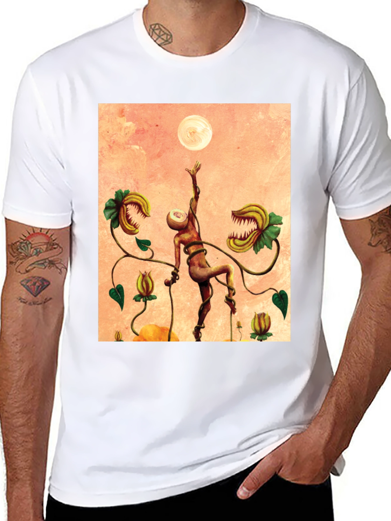 Surreal Venus Flytrap Graphic Tee - Unique Art Shirt