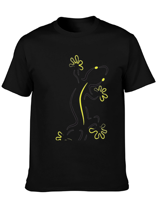 Mens Black T-Shirt with Gecko Design