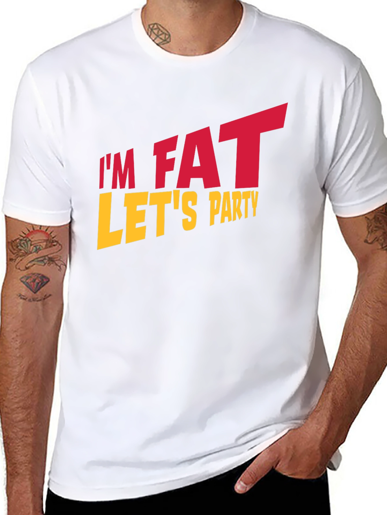Im Fat Lets Party Black T-Shirt