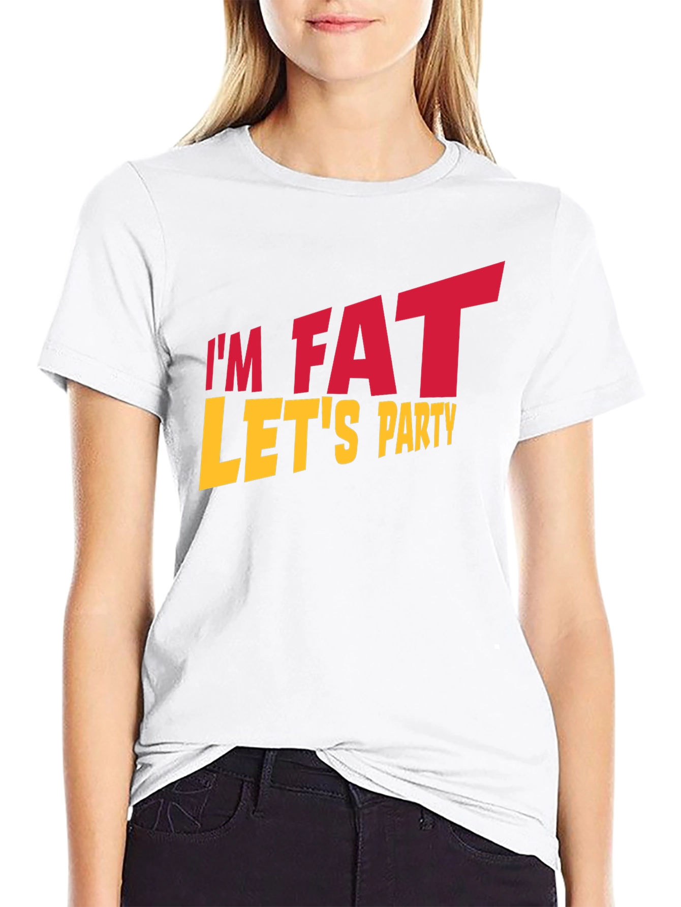Im Fat Lets Party Black T-Shirt