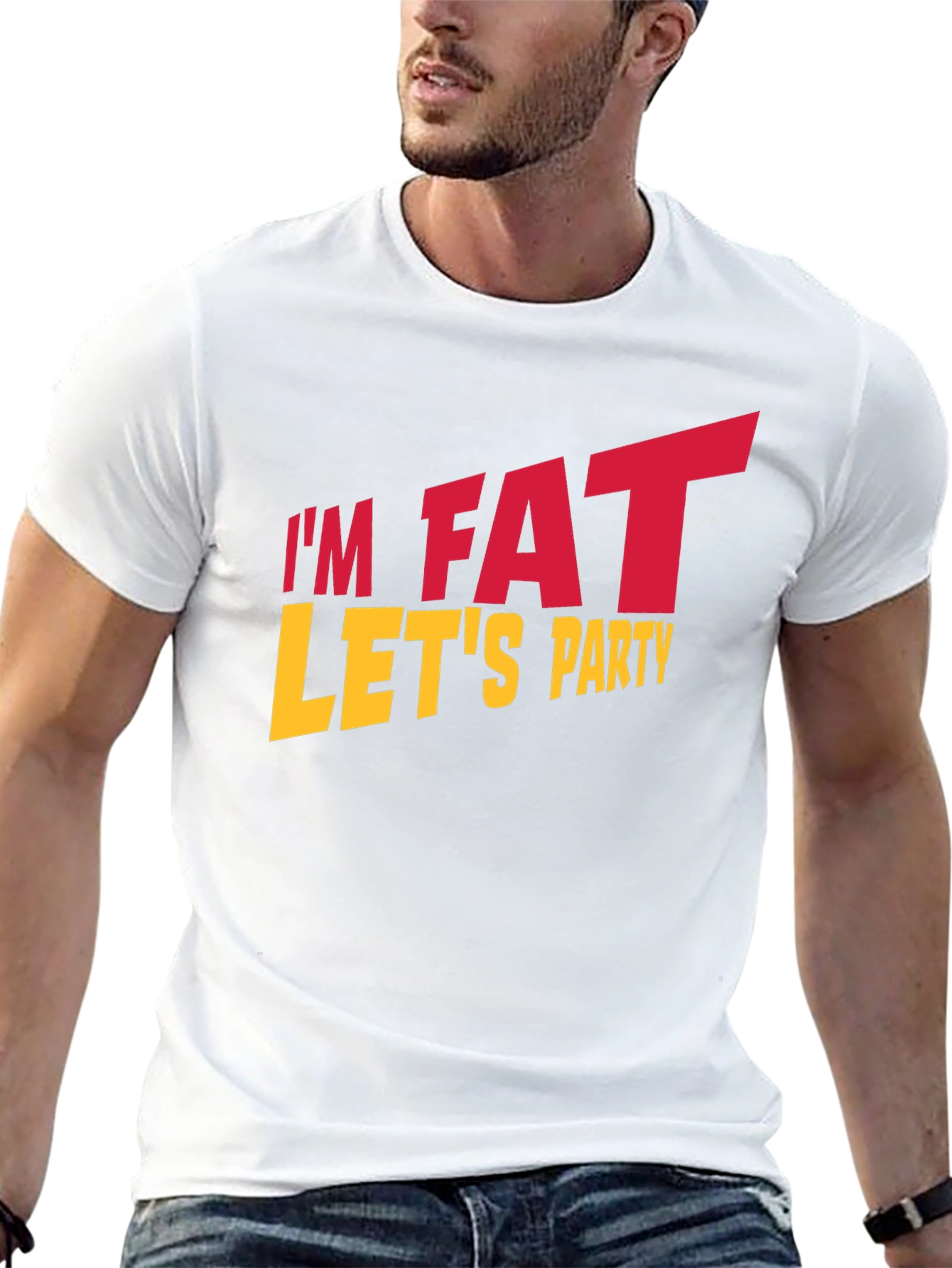 Im Fat Lets Party Black T-Shirt