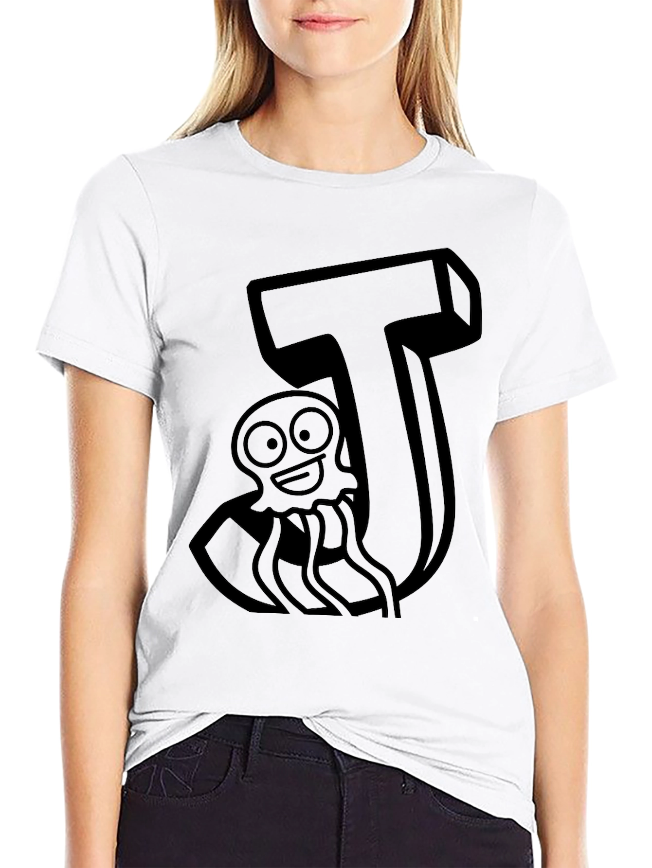 J is for Jellyfish Black T-Shirt