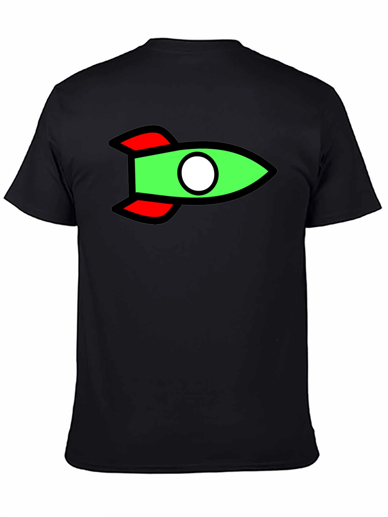 Rocket Graphic Black T-Shirt - Fun Casual Tee