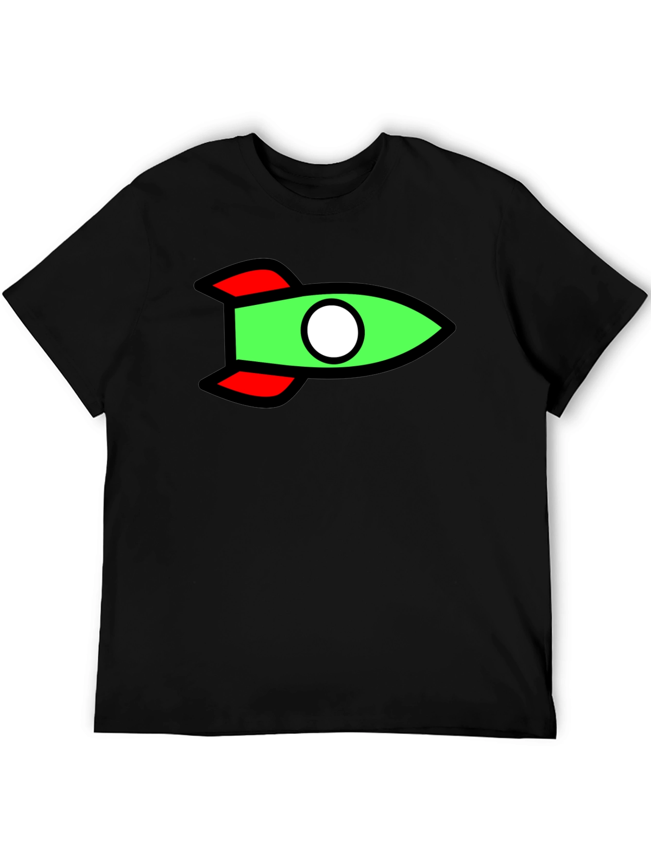 Rocket Graphic Black T-Shirt - Fun Casual Tee
