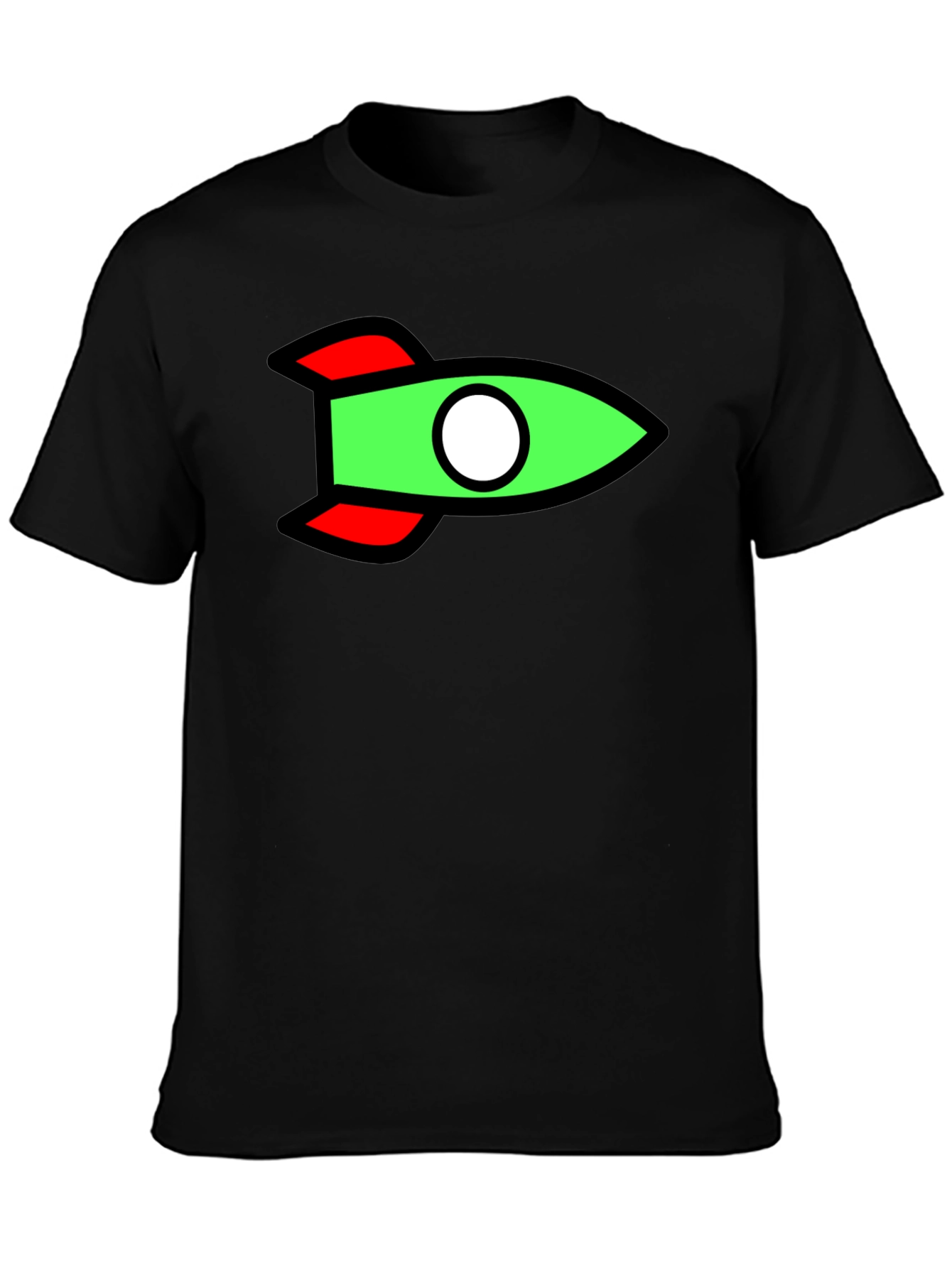 Rocket Graphic Black T-Shirt - Fun Casual Tee
