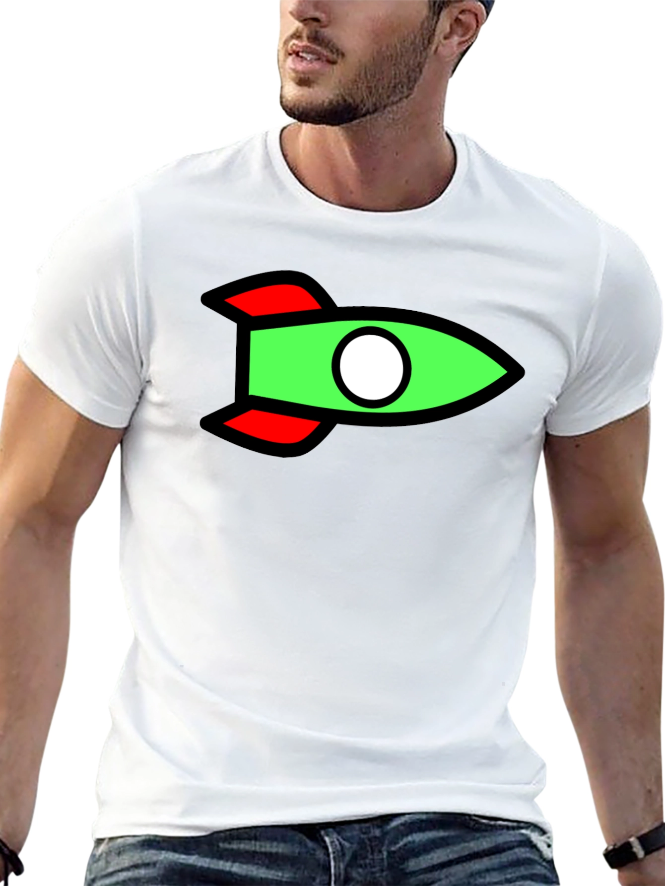 Rocket Graphic Black T-Shirt - Fun Casual Tee