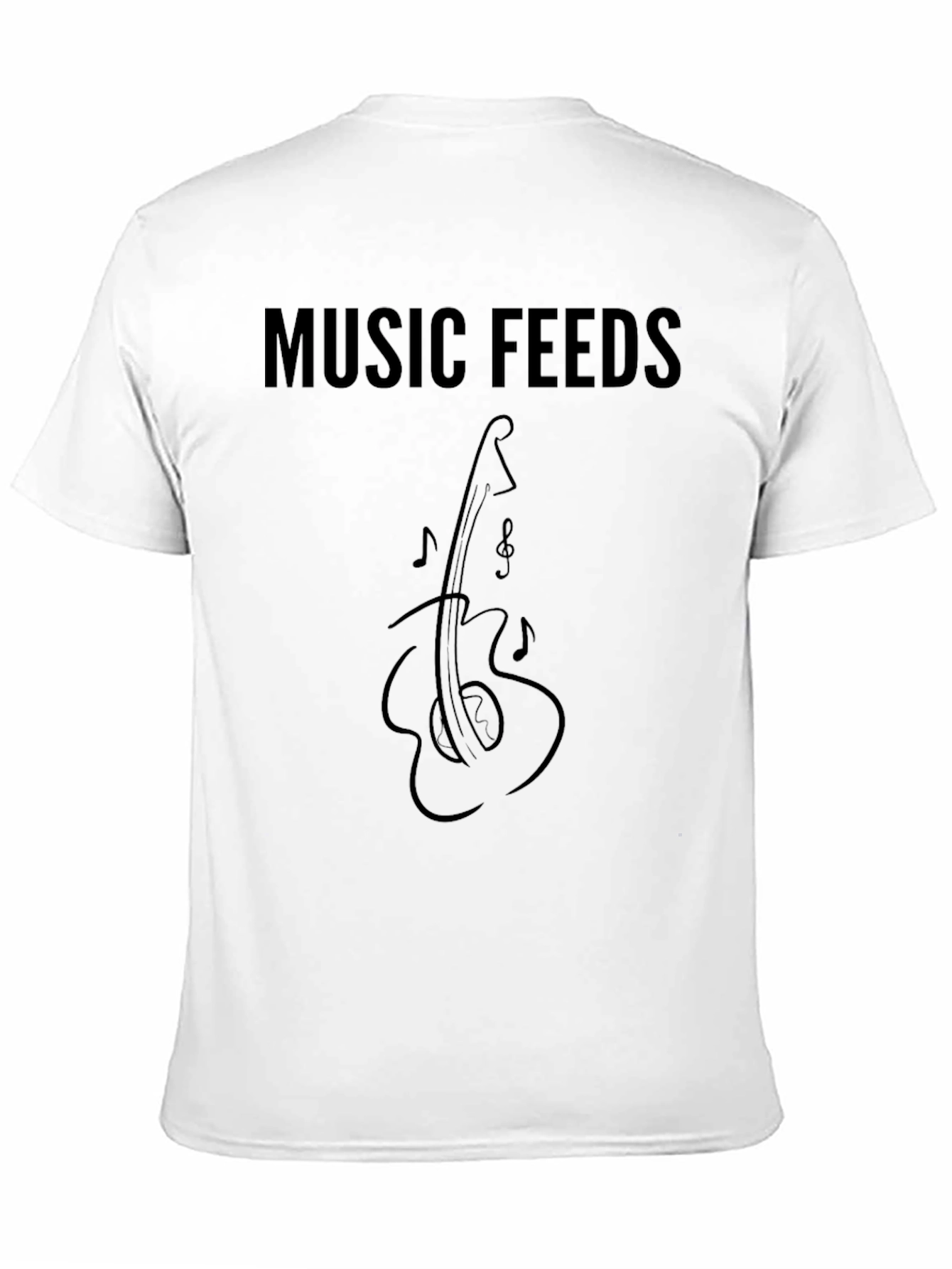 Music Feeds Guitar T-Shirt - Black Graphic Tee