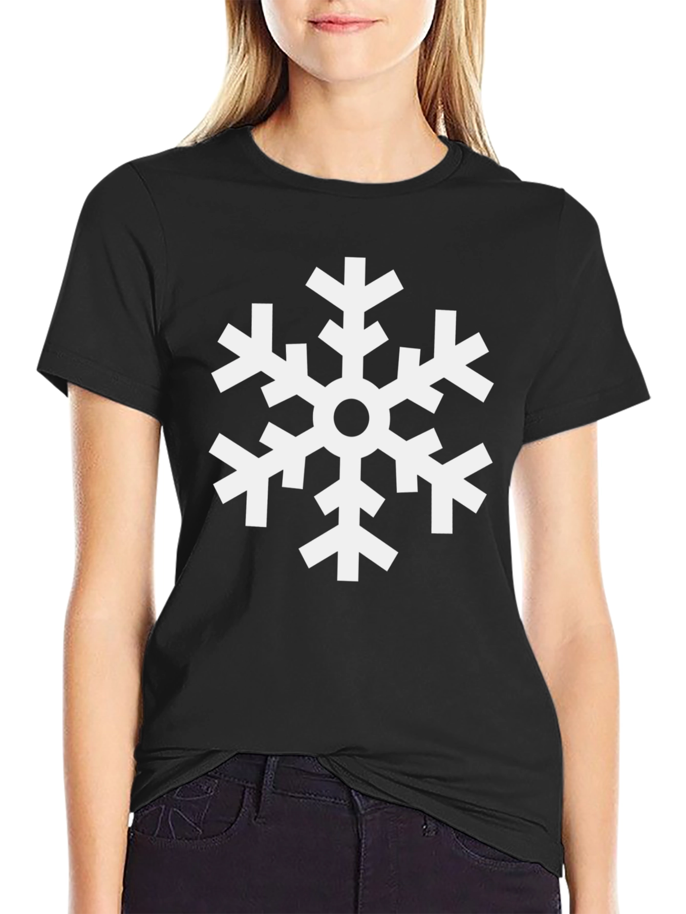 Snowflake Graphic Black T-Shirt