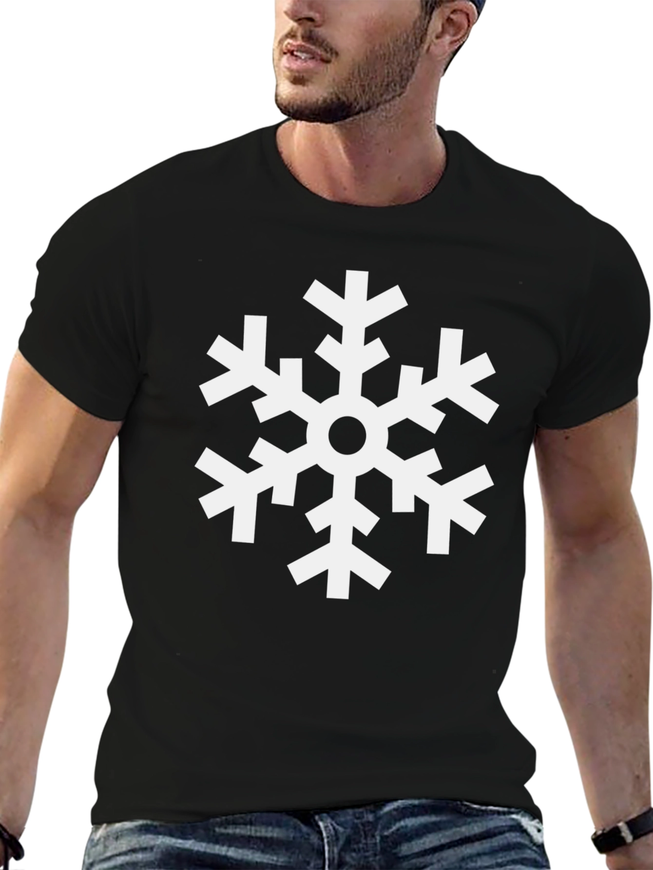 Snowflake Graphic Black T-Shirt