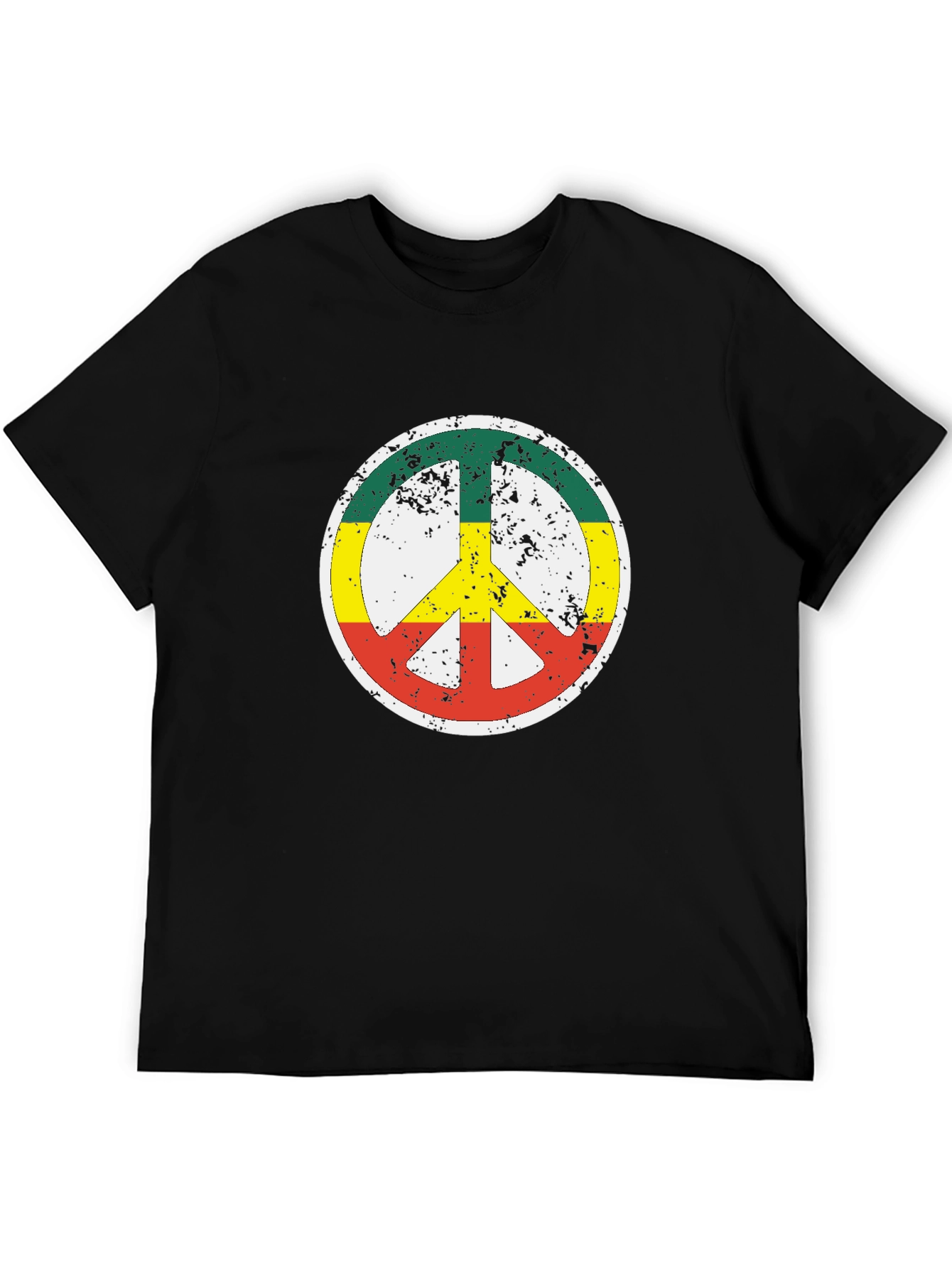 Rasta Peace Sign Black T-Shirt