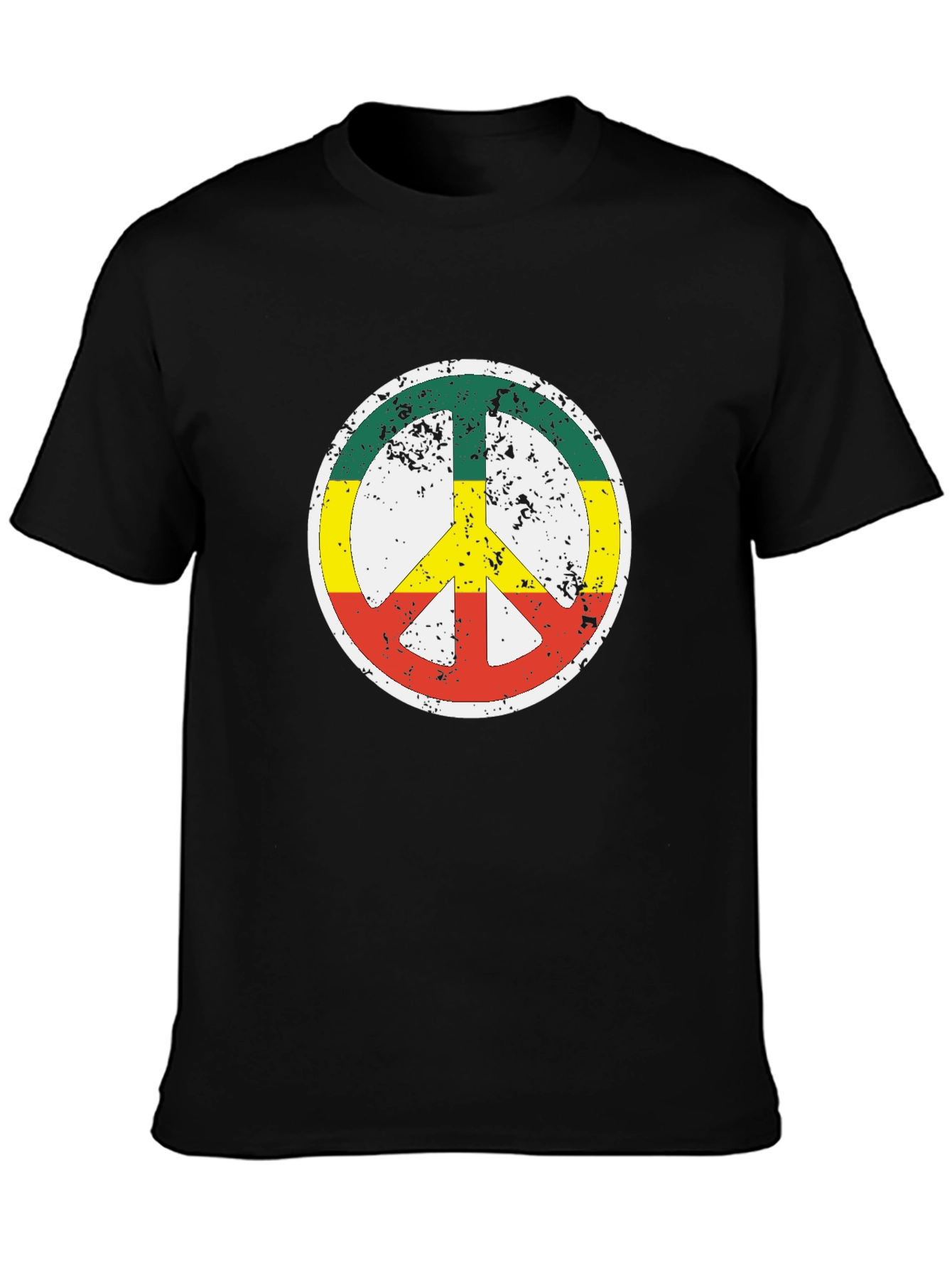 Rasta Peace Sign Black T-Shirt
