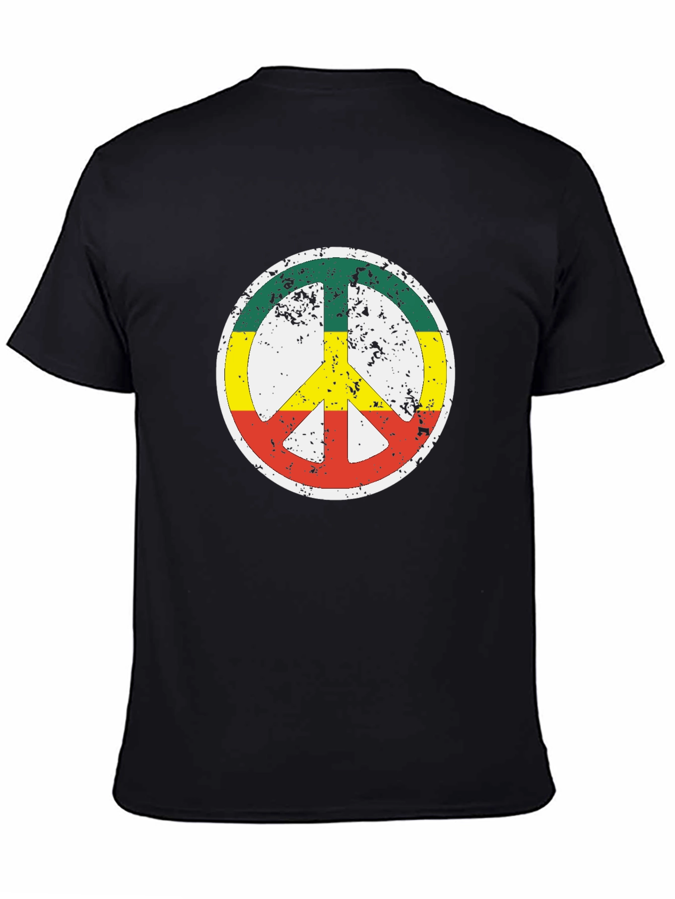 Rasta Peace Sign Black T-Shirt