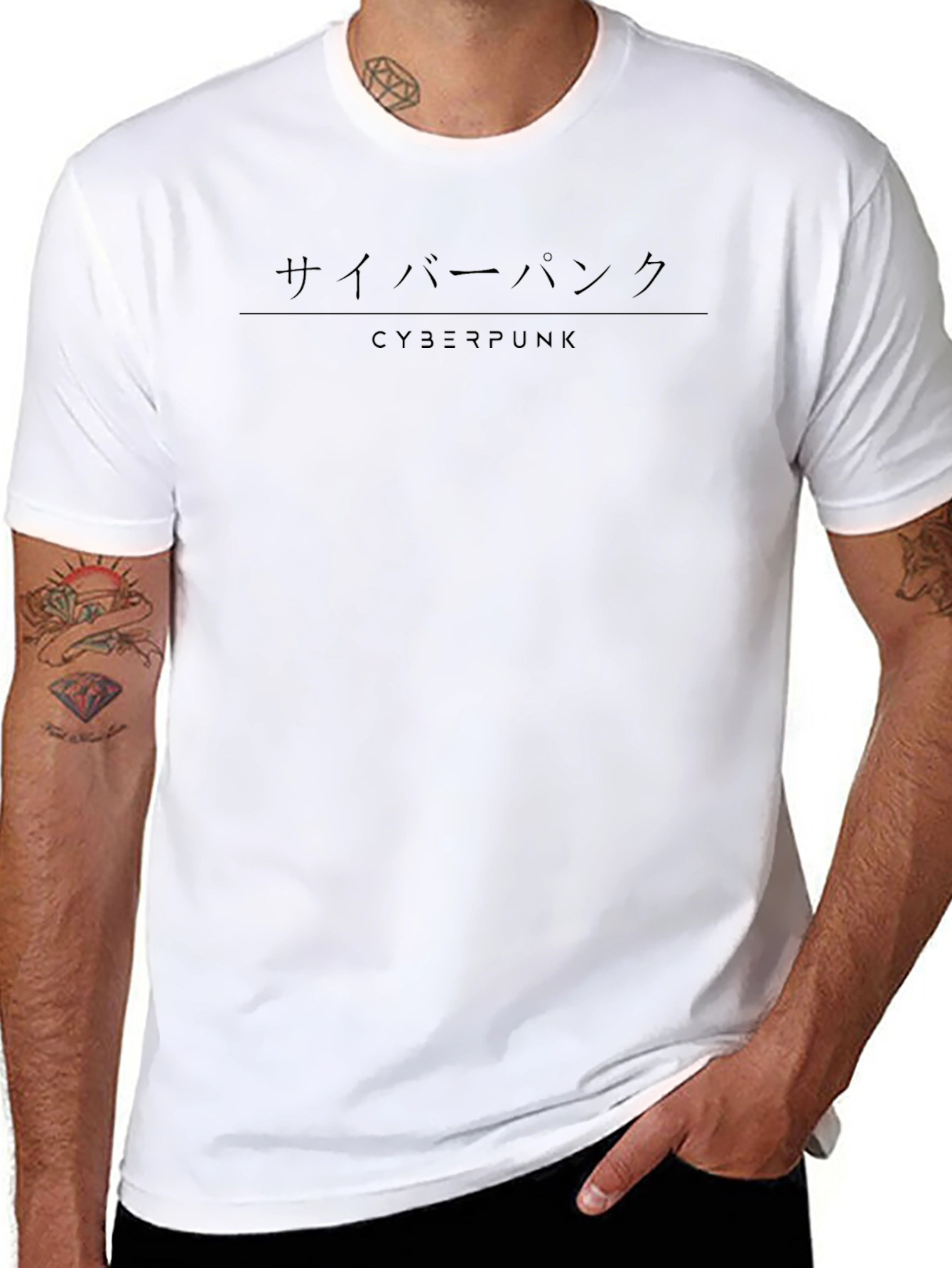 Cyberpunk Tee - Japanese Kanji Design
