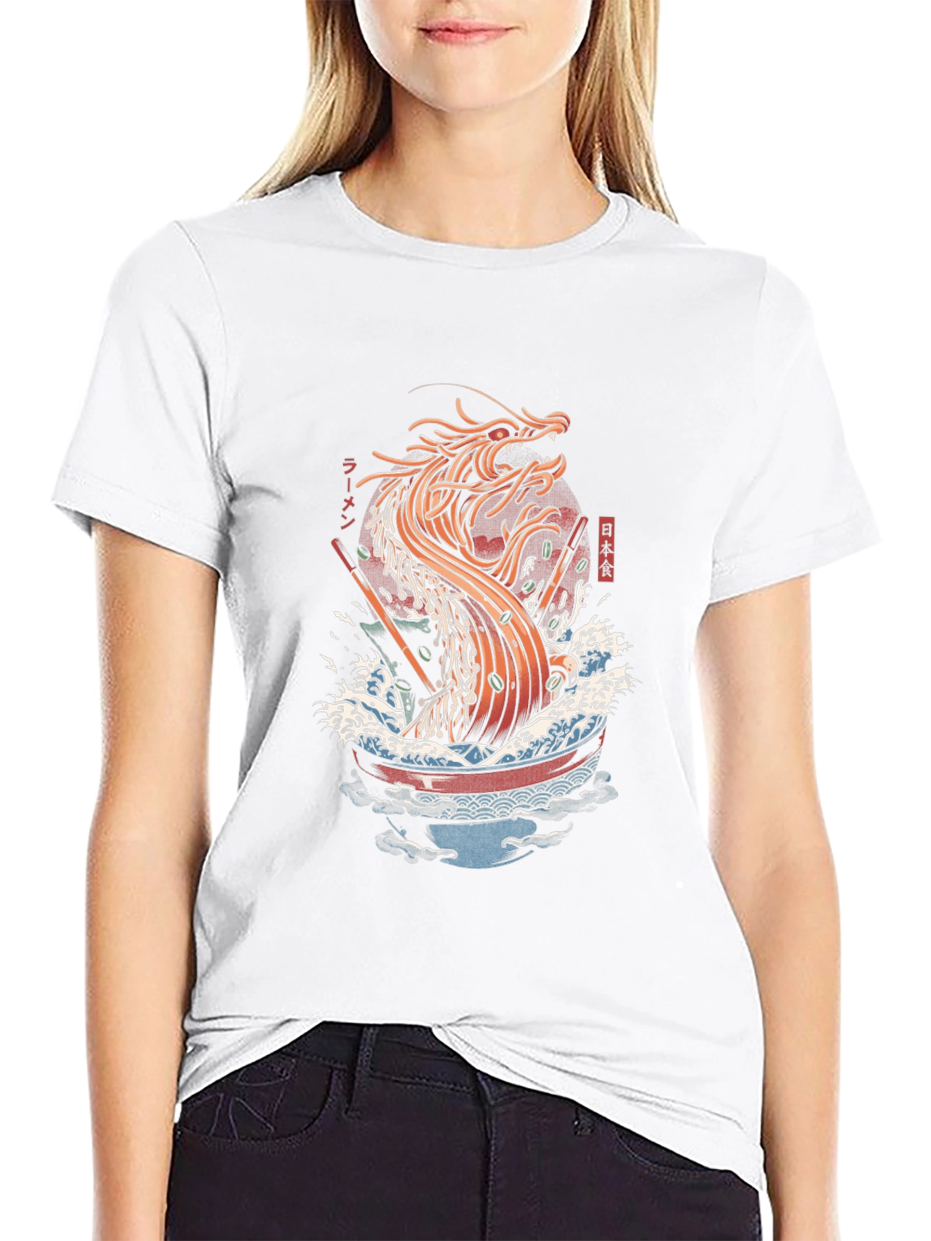 Ramen Dragon Graphic Tee - Unique Japanese Noodles Art