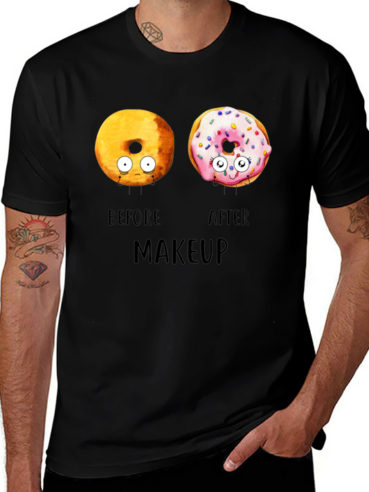 Donut Before & After Makeup T-Shirt - Funny Tee