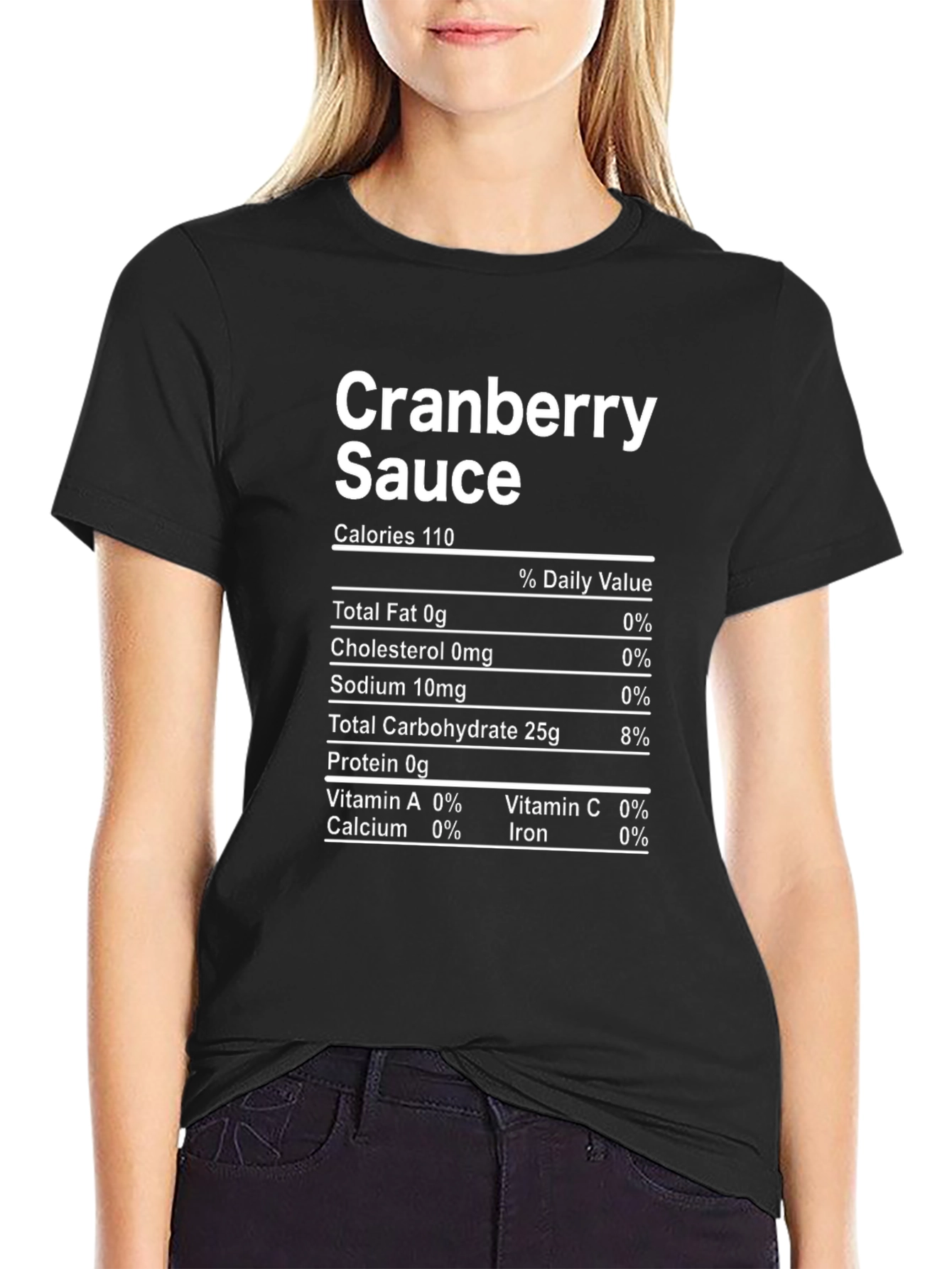 Cranberry Sauce Nutrition Facts Funny Thanksgiving T-Shirt