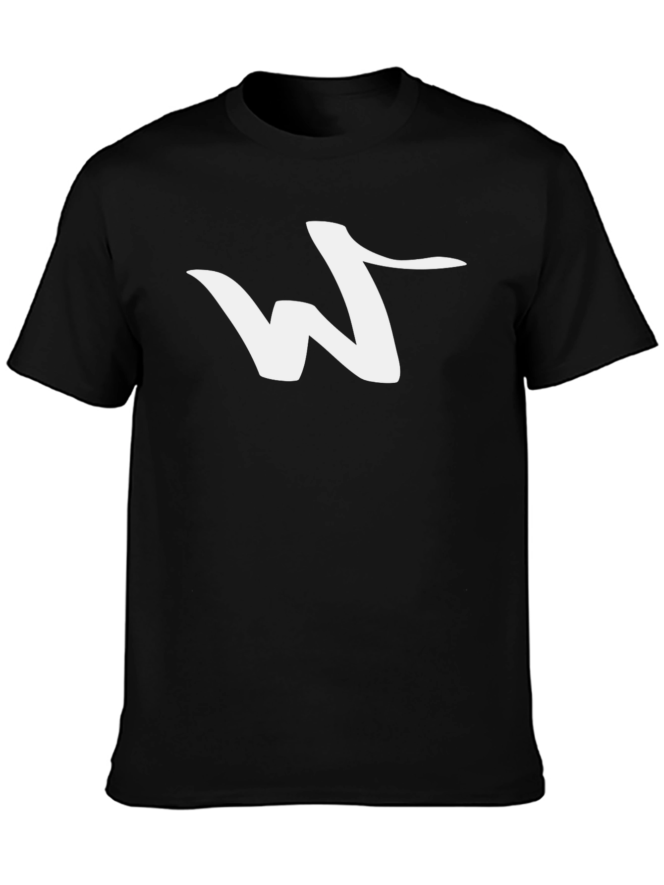 Black Tee with Abstract White Logo