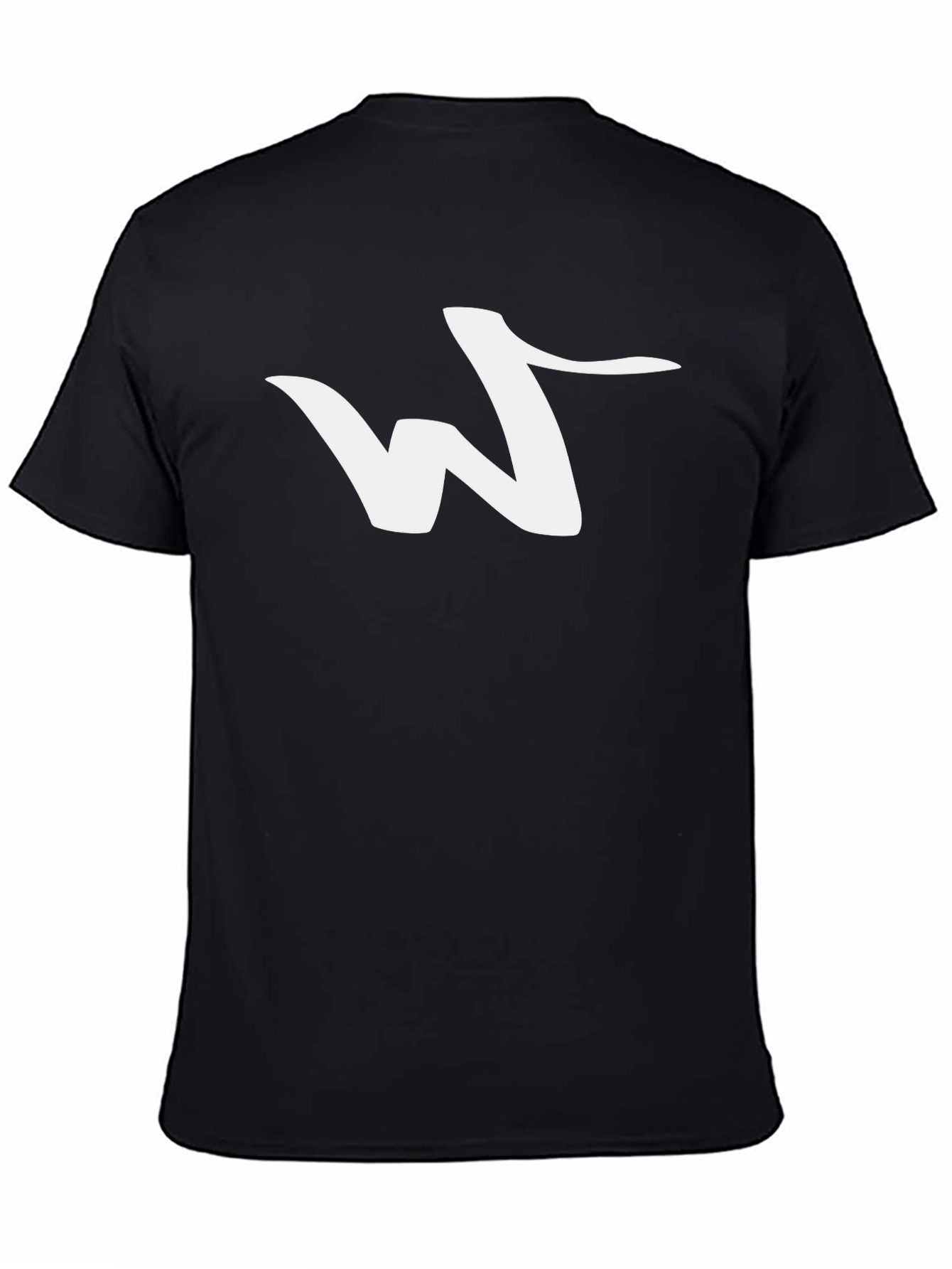 Black Tee with Abstract White Logo