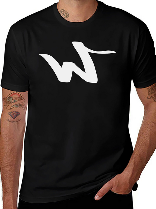 Black Tee with Abstract White Logo