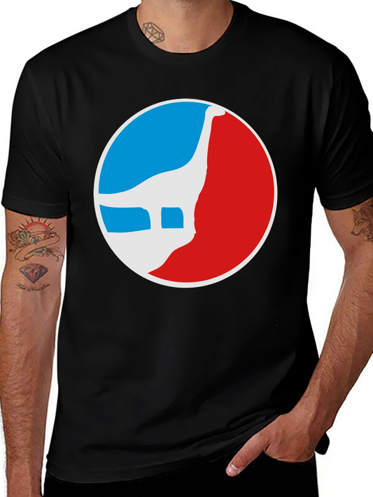 Retro Dinosaur Logo Graphic Tee - Black