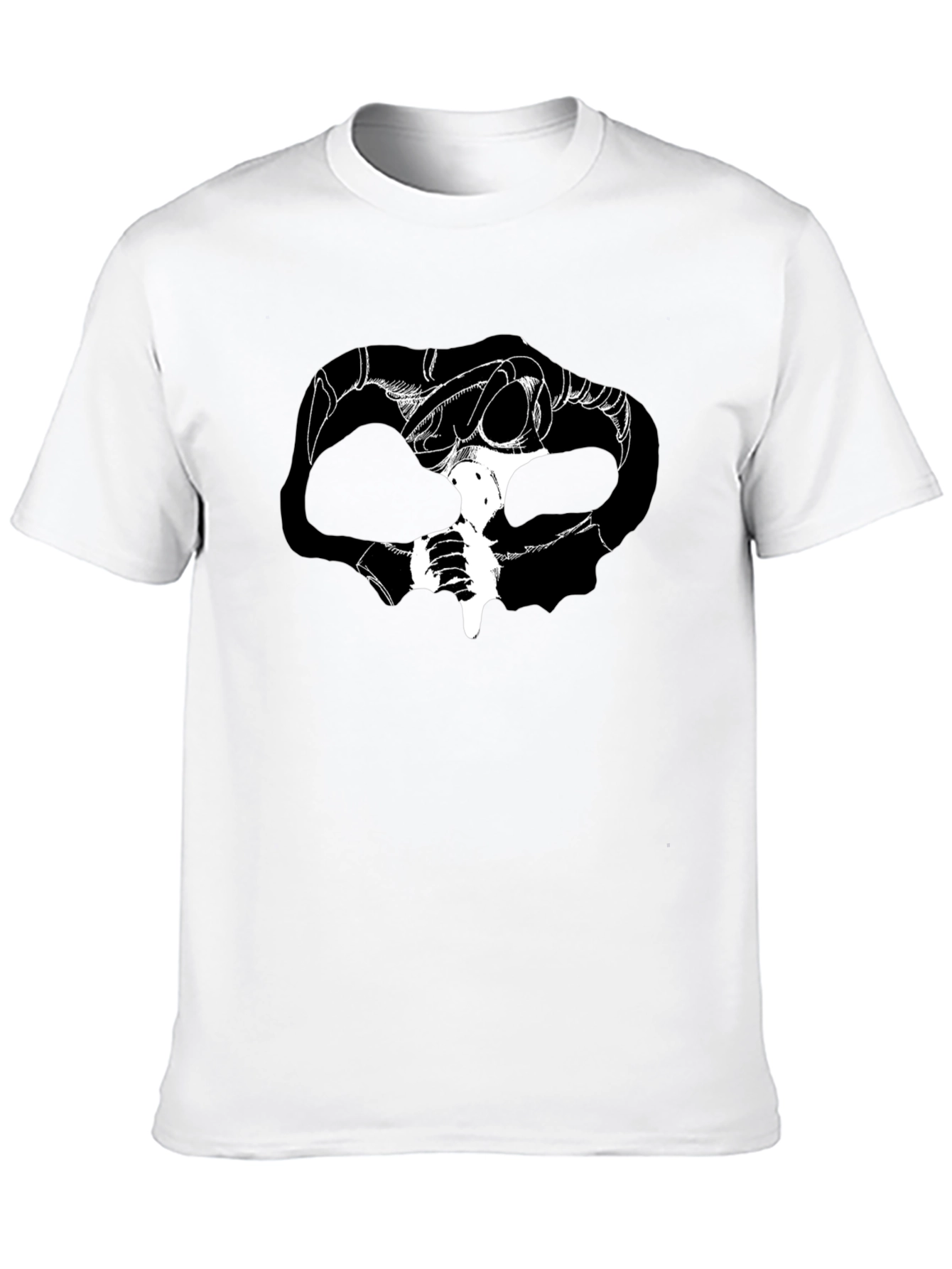 Graphic Print Skull Tee - Dark Fantasy Style