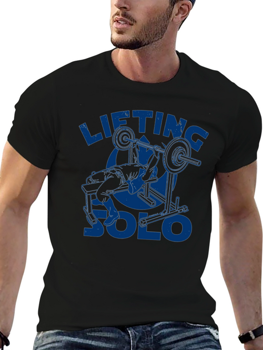 Lifting Solo Black T-Shirt Gym Workout